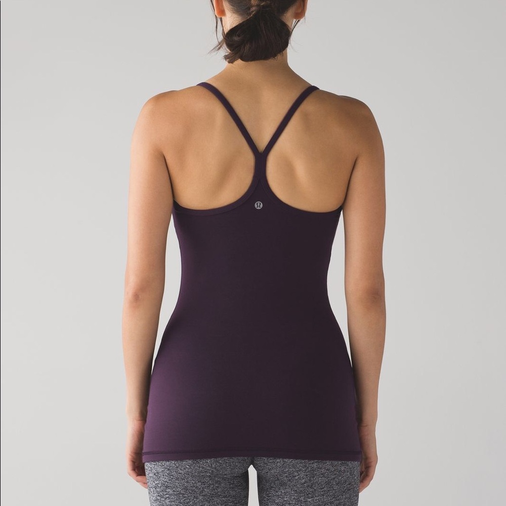 Lululemon Power Y Tank Top Size 4 Black Cherry